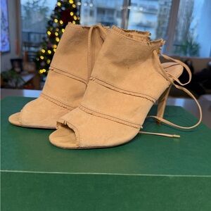 Stylish Beige Peep-Toe Heels